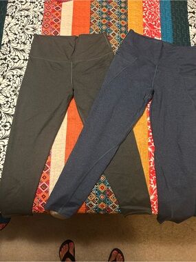 Aerie chill, play, move High-Waist Leggings Charcoal (L) and Navy (M) bundle